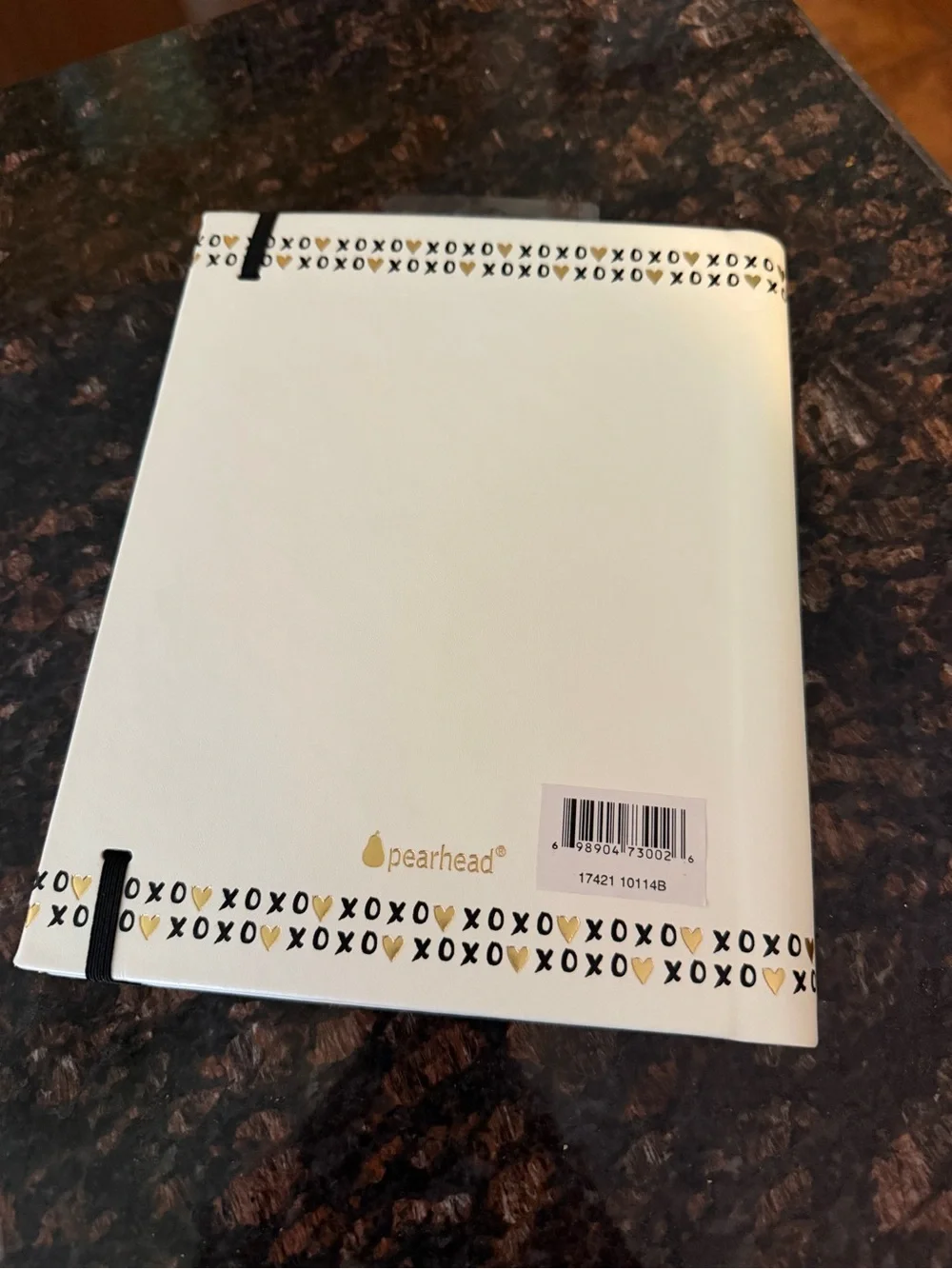 Pearhead Pregnancy Journal - White with Gold & Black Accents